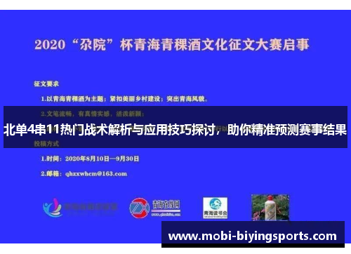 北单4串11热门战术解析与应用技巧探讨，助你精准预测赛事结果